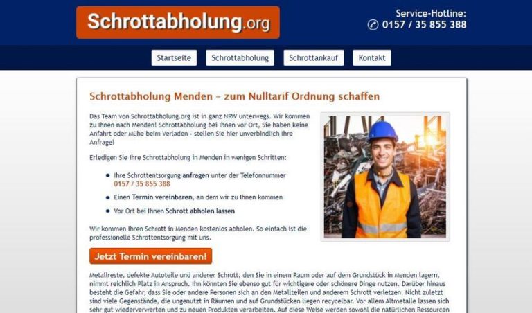 Schrottabholung Menden – zu jeder Zeit möglich