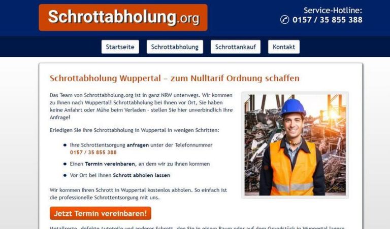 Schrott entsorgen in Wuppertal – Abholen ist am einfachsten