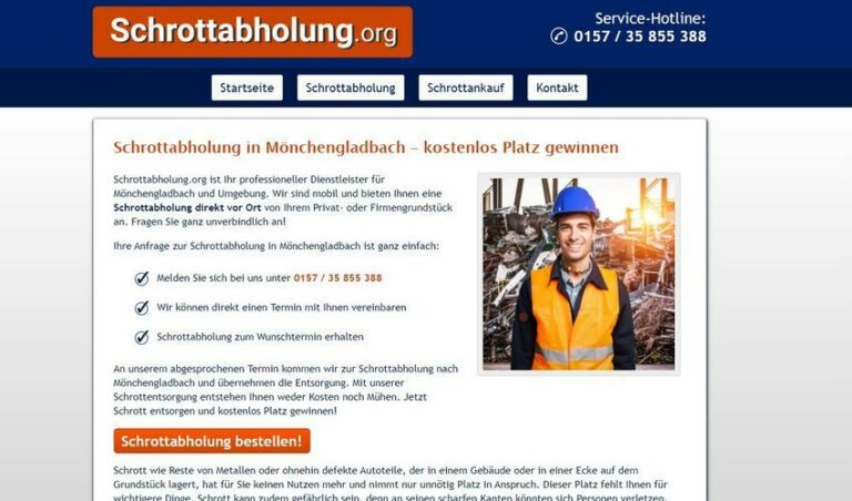 Die Schrottabholung Mönchengladbach entsorgt Ihren Metallschrott